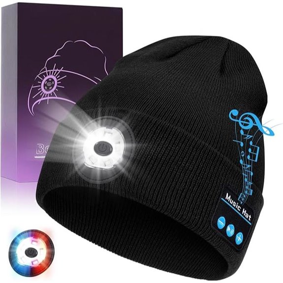 Bluetooth Beanie with Light Speakers Microphone