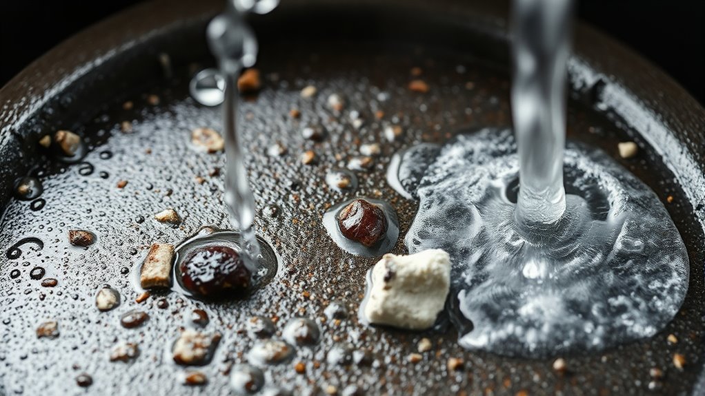 boiling loosens burnt flour