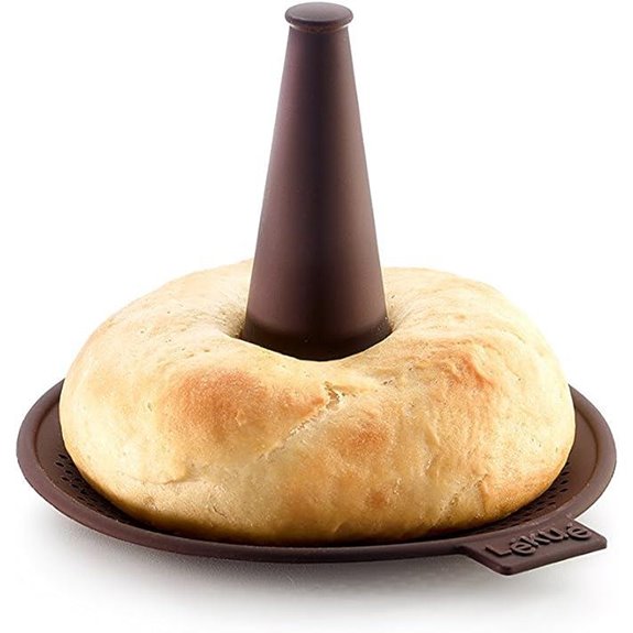 Lekue Bagel Maker with 6 Individual Bagel Molds Brown