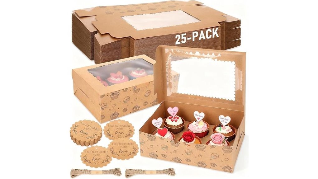 brown cupcake box set