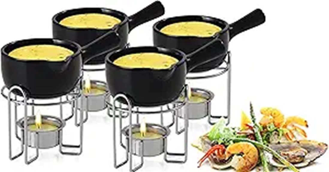 Artestia Butter Warmer Set of 4 with Stand