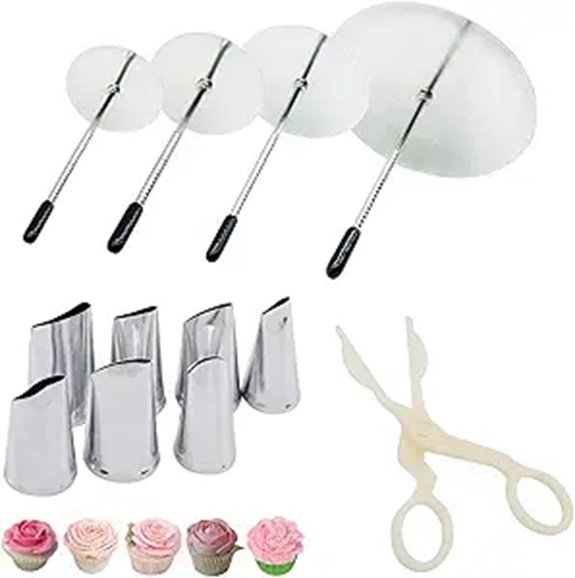 Cake Decorating Tool Kit with Nozzles and Flower Nails