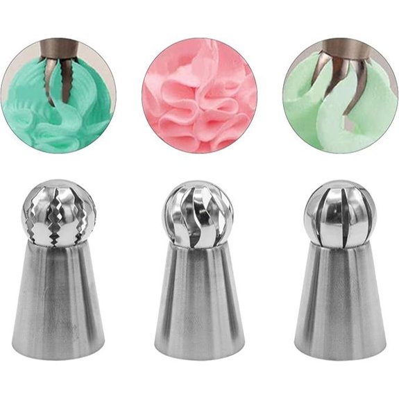 3-Piece Stainless Steel Piping Tips for Cake Decorating