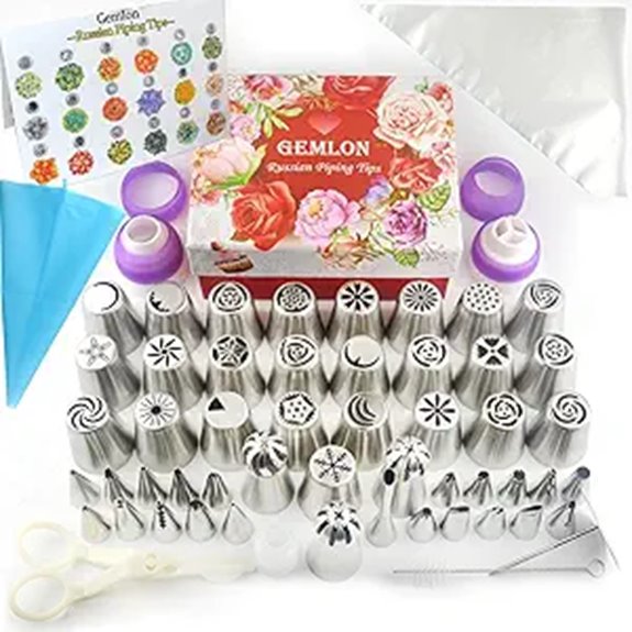 Russian Piping Tips Set for Cake Decorating (88 Pieces)
