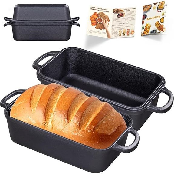 Cast Iron Bread Loaf Pan Set with Lid