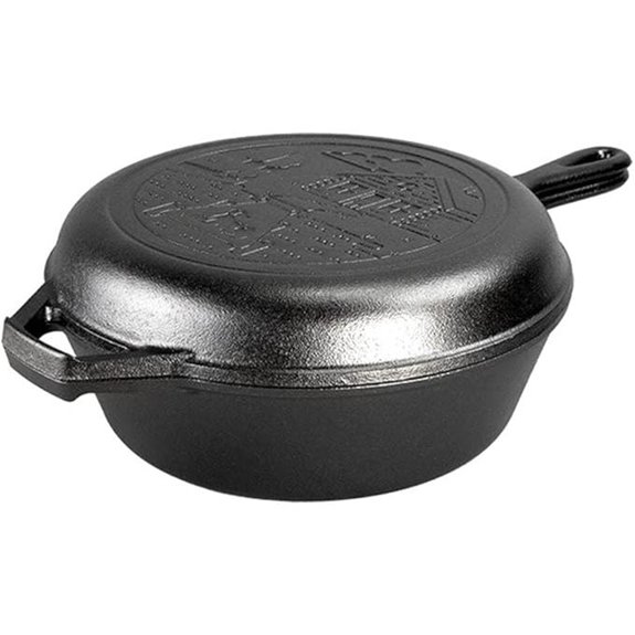 Lodge Cast Iron Wanderlust Series Cabin Combo Cooker 3.2 Quart Black
