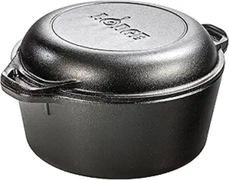 Lodge 5-Quart Cast Iron Dutch Oven with Skillet Lid