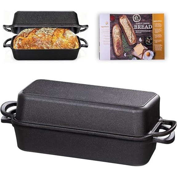 11x5 Inch Cast Iron Loaf Pan with Lid