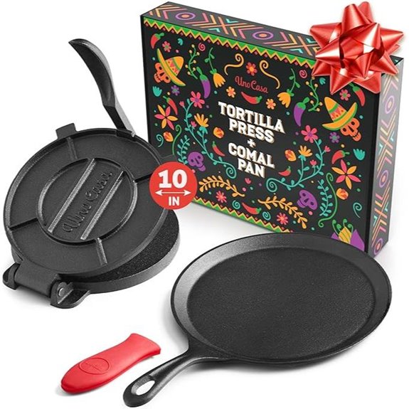 Uno Casa Cast Iron Tortilla Press & Pan Bundle
