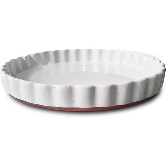 Mora 9.5-Inch Ceramic Tart Pan with Ruffled Edge