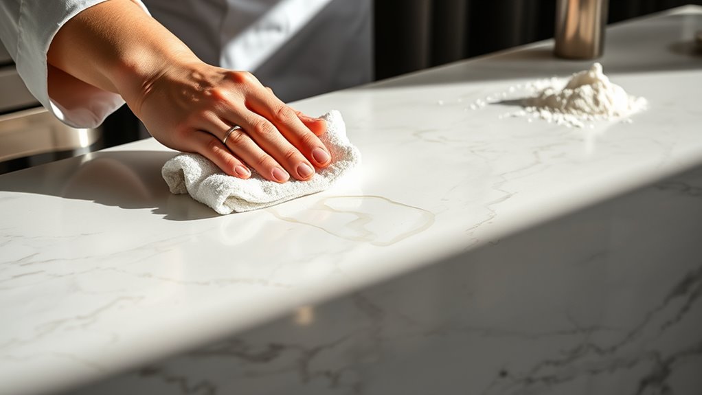 clean counters regularly daily