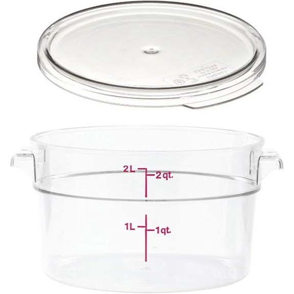 Cambro Camwear 2-Quart Clear Round Food Storage Container