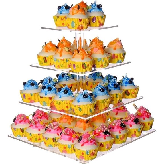 4-Tier Clear Acrylic Cupcake Stand for Party & Events