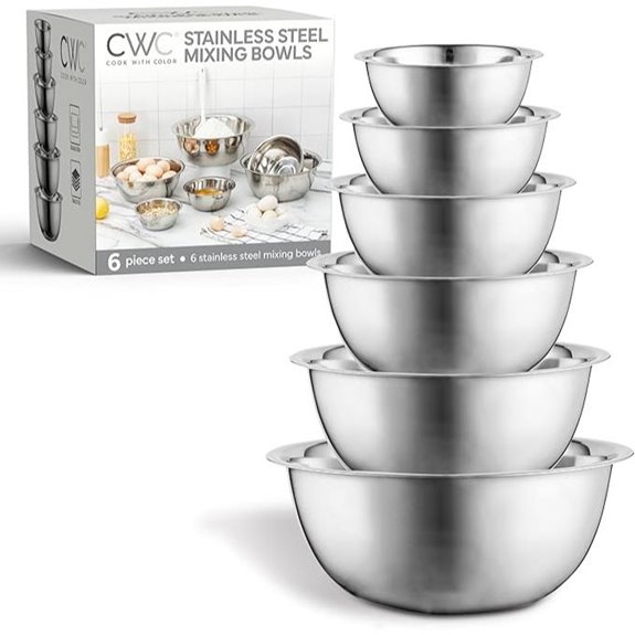 COOK WITH COLOR Stainless Steel Mixing Bowls Set