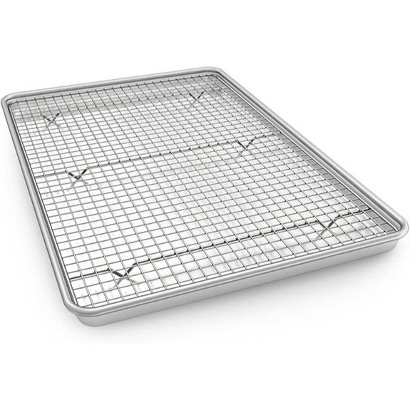 Half Sheet Pans with Rack Set Commercial Baking Sheets
