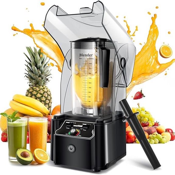 WantJoin Commercial Blender with Shield 2200W Self-Cleaning