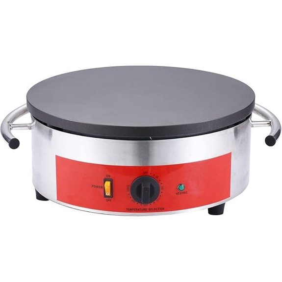 Commercial 16-Inch Crepe Maker with Spreader and Spatula