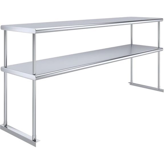 KPS Stainless Steel Double Overshelf for Commercial Kitchens