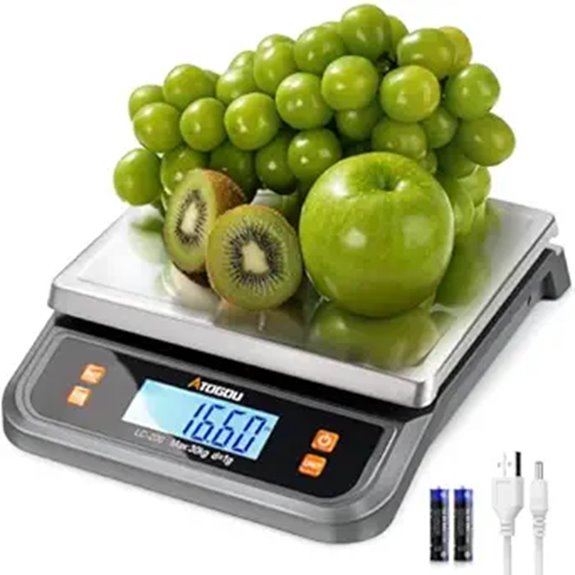 Atogou 66lb Commercial Kitchen Food Scale with LCD