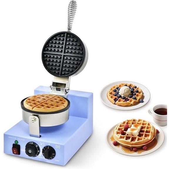 Commercial Waffle Maker with Timer & Nonstick Plates