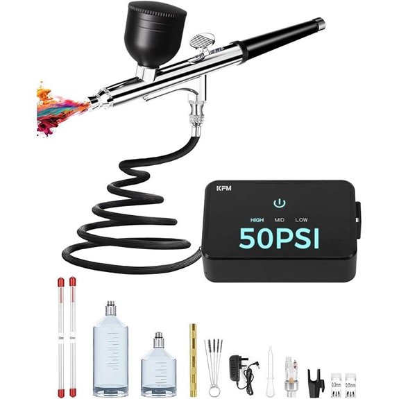 Airbrush Kit with Compressor and Nozzle Set