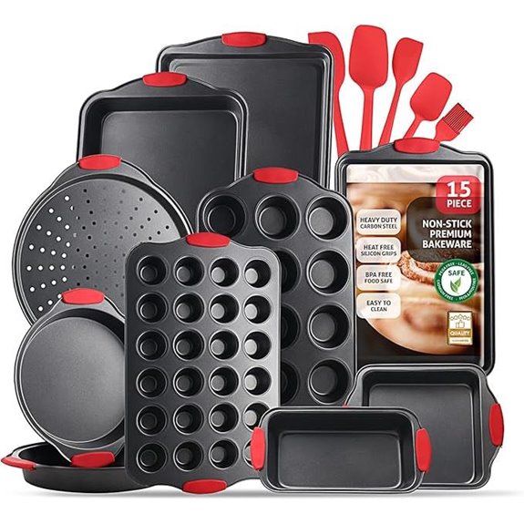 15-Piece Nonstick Baking Pan Set with Utensils