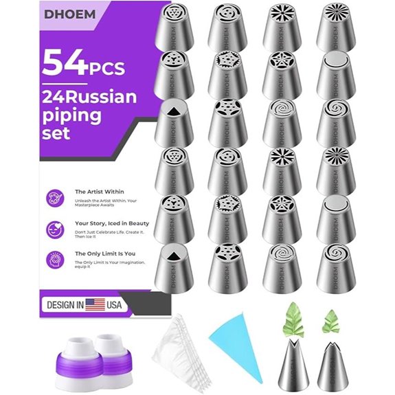 54-Piece Cake Decorating Nozzle Set with Tips and Bags