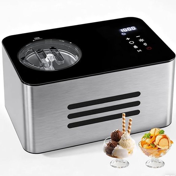 Ice Cream Maker with Compressor LCD Display 2.1 Quart