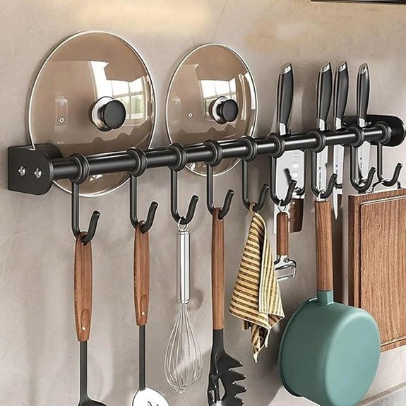 Modern Kitchen Utensil Rack with Hooks