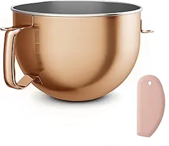 Copper Stainless Steel 6 Quart Mixer Bowl for Kitchen Aid