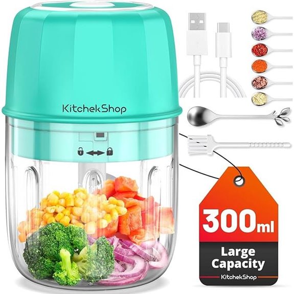 Rechargeable Cordless Mini Food Processor with Stainless Blade
