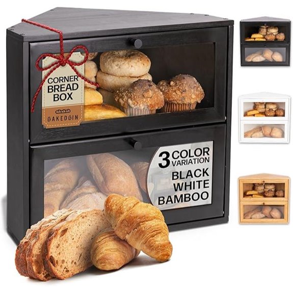 Corner Bread Box for Kitchen Countertop