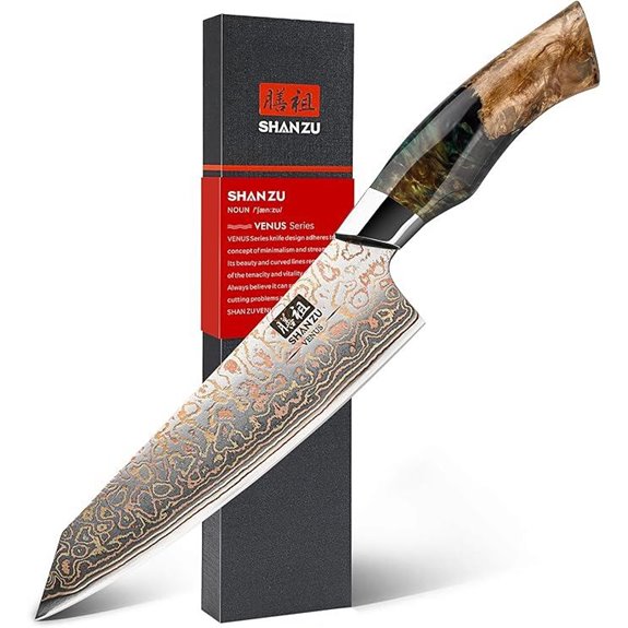 SHAN ZU Damascus Chef Knife 8-Inch Hand Forged