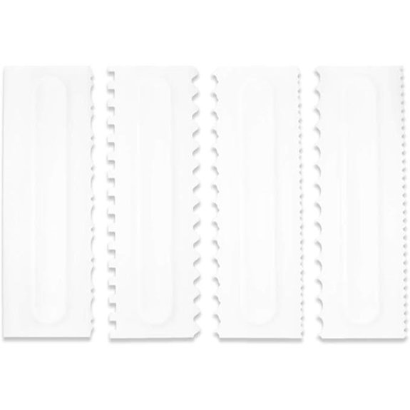 Cake Decorating Scraper & Comb Set (4 Pack)