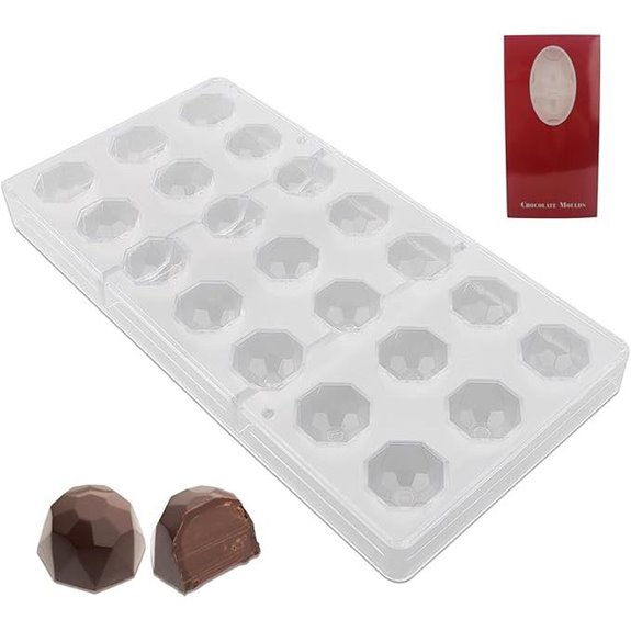 Diamond-Shaped Polycarbonate Chocolate Mold (21 Cavities)