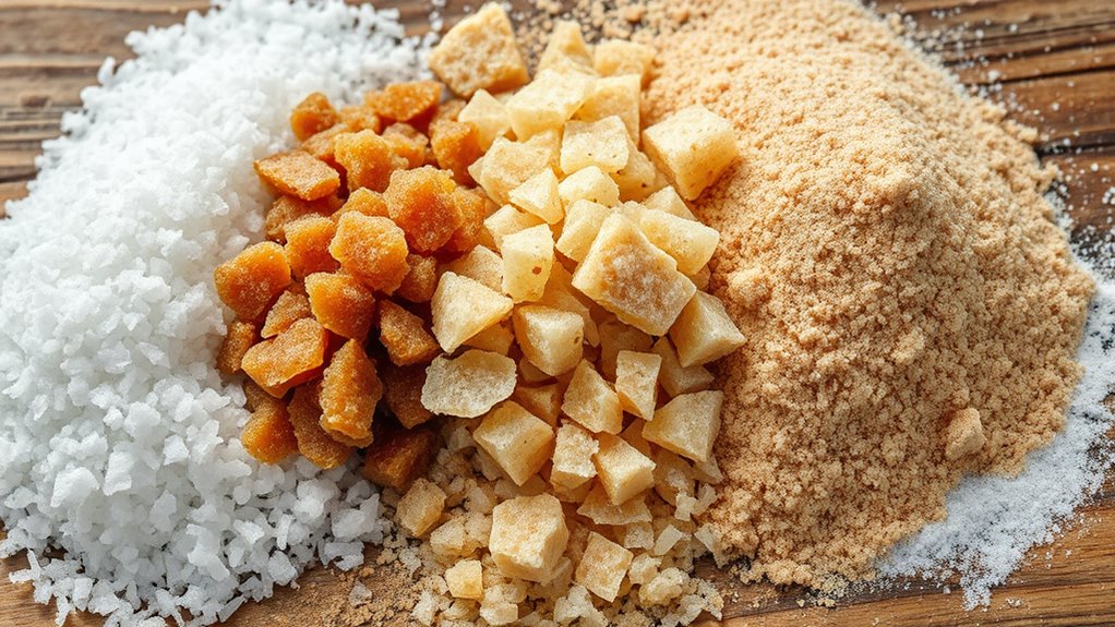 different sugar types usage