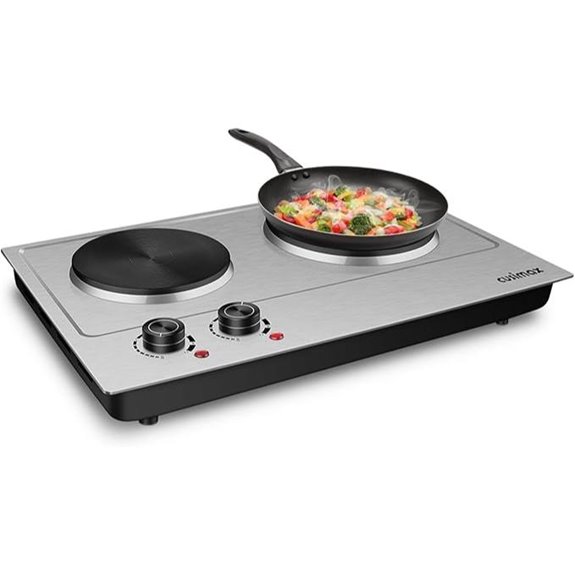 CUSIMAX 1800W Double Hot Plate Electric Cooktop
