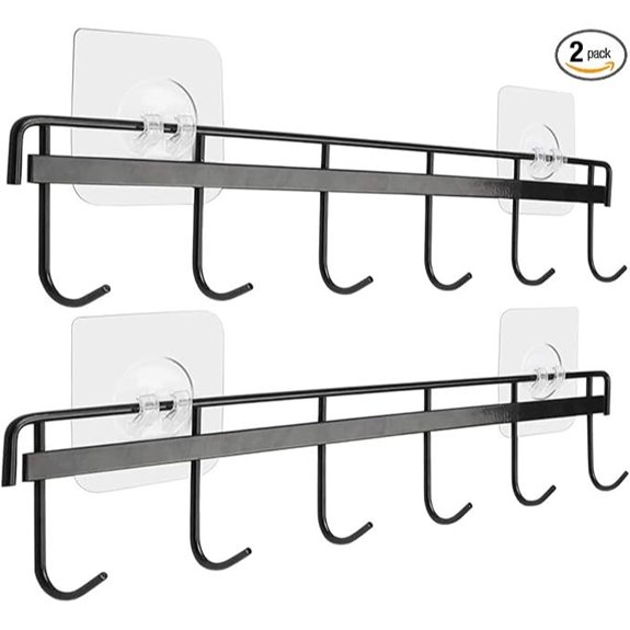 YiZhi Wall Hooks Rack with 6 Hooks (Pack of 2)