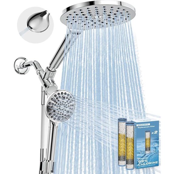 MakeFit Dual Filtered Rain Shower Head Combo
