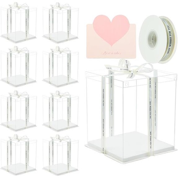 10x10x12 Inch Clear Cake Boxes 8 Pcs