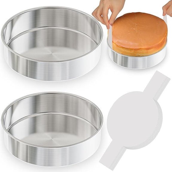 8-Inch Nonstick Cake Pans Set with Parchment Papers