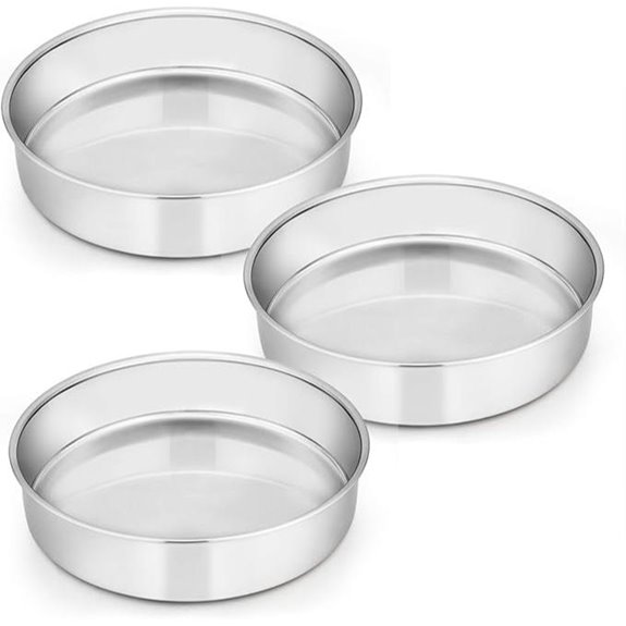 E-far 8-Inch Stainless Steel Cake Pan Set (3)