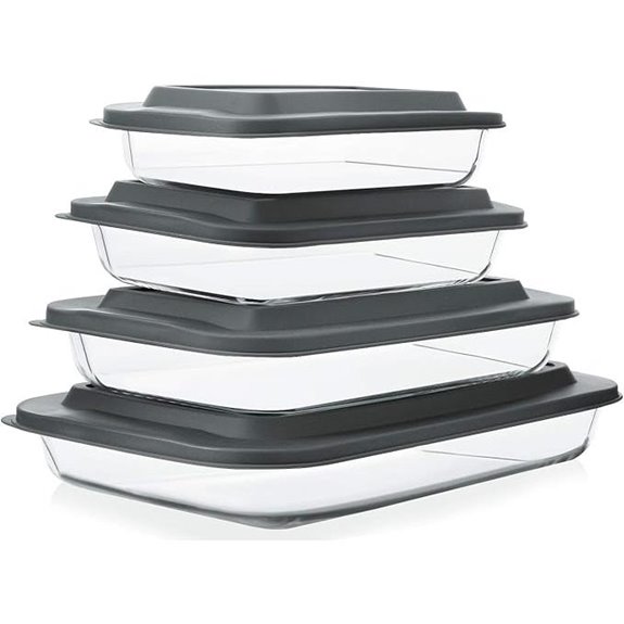 8-Piece Glass Baking Dish Set with Lids