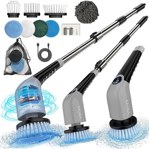 YKYI Electric Spin Scrubber with Replaceable Heads