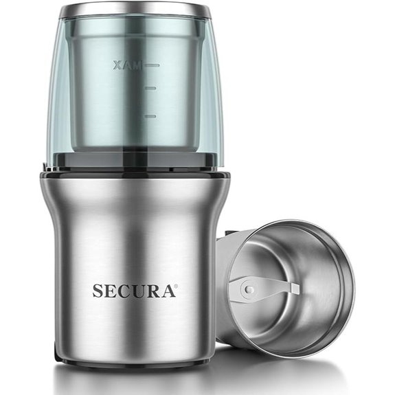 Secura Electric Coffee & Spice Grinder with Removable Bowl