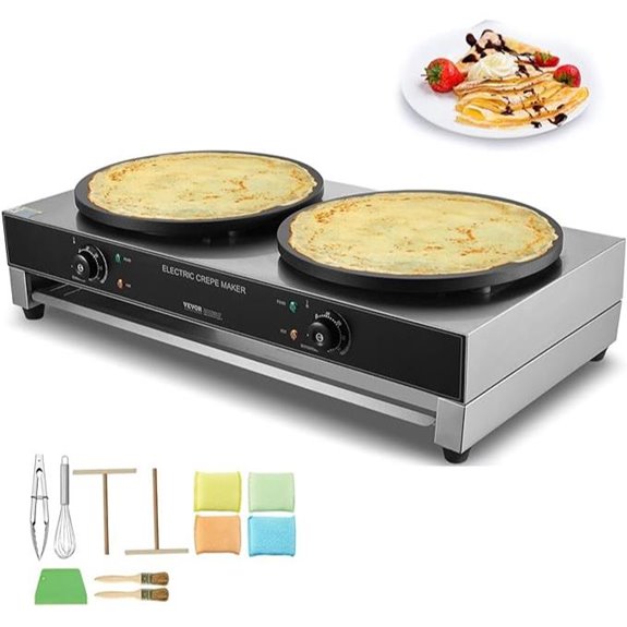 VEVOR Electric Double Crepe Maker 16-Inch Nonstick