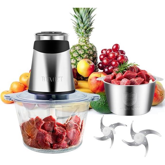 electric food chopper with bowls