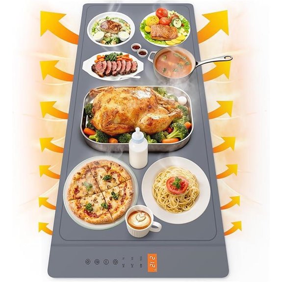 Large Electric Food Warming Mat with Timer