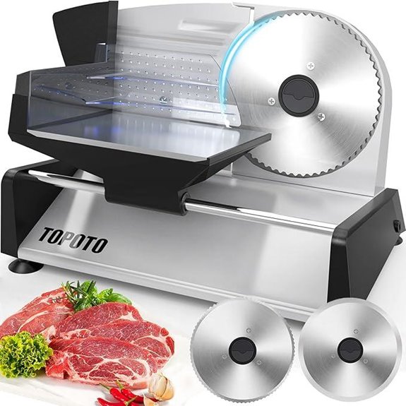 TOPOTO Electric Meat & Food Slicer with Adjustable Thickness