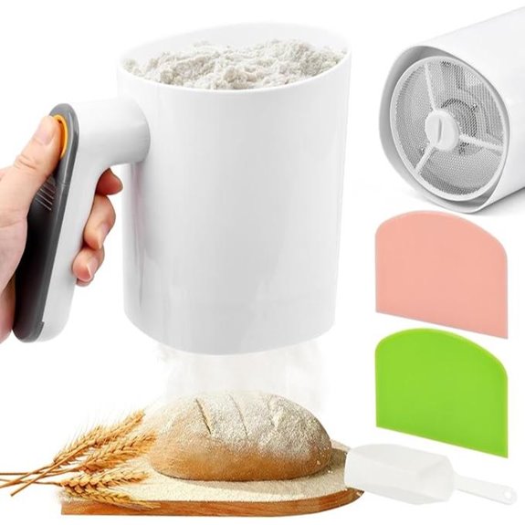 Electric Flour Sifter with Handle 4-Cup White